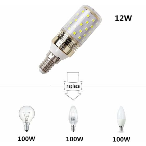 LED Ampoule de maïs E14 12W Candélabre ampoules 100W équivalent, 1100LM, Blanc Froid 6000K ampoules LED Lustre décoratifs, non dimmable (4 PACK) [Classe énergétique A++]