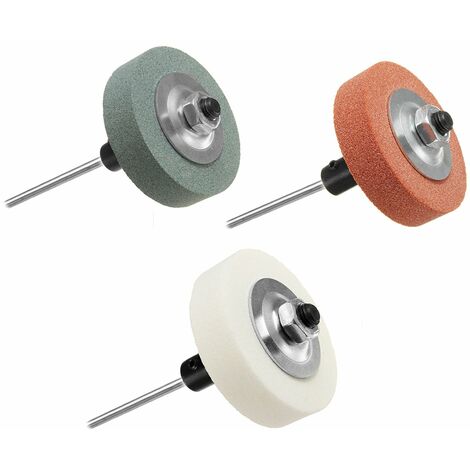 GLADFRESIT Roue De Meulage Pour Perceuse 85 Mm - Pierre à Meuler Avec Adaptateur Blanc