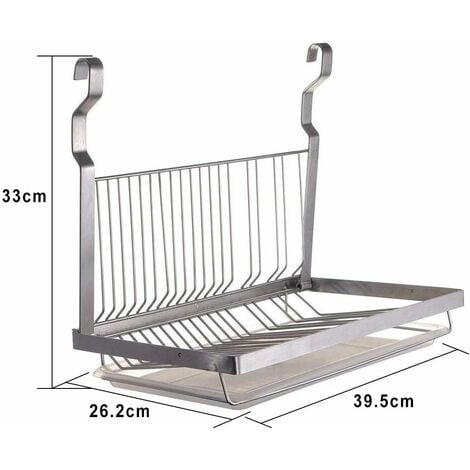 Égouttoir à Vaisselle Pliable Mural en Acier Inoxydable（39.526.55.5cm）
