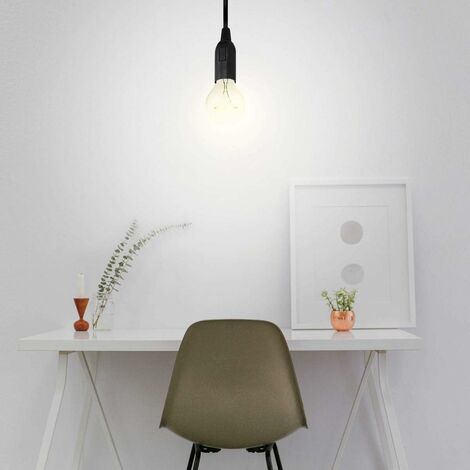 Douille E27 avec fil - Support de lampe pour ampoule avec cordon alimentation prise électrique et interrupteur - Câble 1.8m