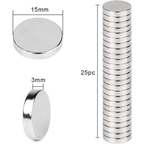 Magnet Expert Aimants Néodyme 15 Mm X 3 Mm N42 - Force 2,9 Kg - Lot De 10 - Puissants Et Polyvalents