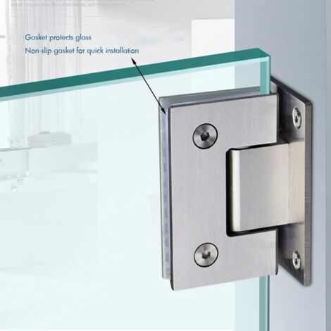 2 Charnières à Platine Murales En Laiton Chromé - Pour Porte En Verre Ou Miroir 10 Mm - Marque Adler