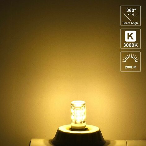 Ampoule G9 LED 2W Equivalente 20W 25W G9 Halogènes, Ampoule LED G9 Blanc Chaud 3000K, CRI 80, 200lm, 360 Degrés Angle, AC 220-240V, Not Dimmable, Lot de 10 [Classe énergétique A+]