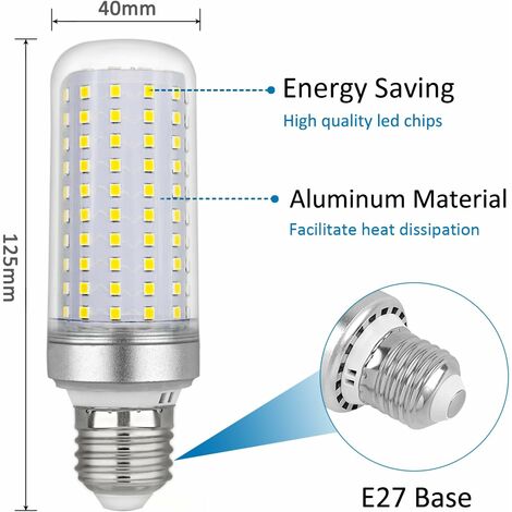 Ampoule Led E27 Maïs 30w, AC175-265V, Blanc Froid 6000K 2500LM, Non Dimmable, 300W Ampoule Halogène Équivalent, Ampoule Maïs Led pour Lustres, Plafonniers, Lampes de Table et Lampadaires, Lot de 3