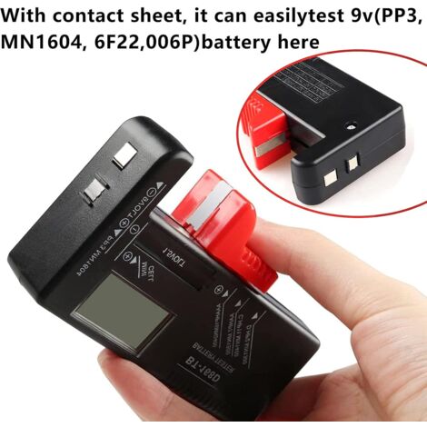 Testeur de Piles numérique,Testeur de Piles Universel,Batterie Testeur,pour AA, AAA, C, D, PP3, 9V, 1.5V, Piles Bouton - Fonctionne sans Pile