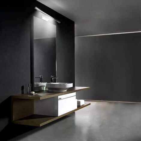 Lampe Salle de Bain Mirroir LED 5W Applique Murale Lumière Tableau Étanche IP44 Réglable 180°avec Interrupteur en Acier Inoxydable Éclairage Décoration Meuble WC Toilette Maquillage 40cm，6000k