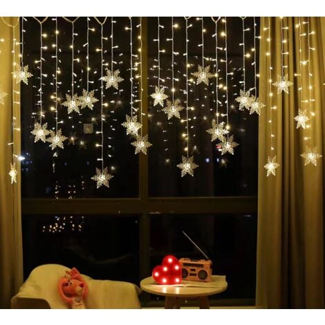 Rideau Lumineux de Noël, Guirlande Lumineuse Étoiles avec Ventouses, 8  modes Fenêtre Décorative de Noël Étoile,Guirlande Lumineuse de Noël  Intérieur Extérieur pour Décoration de Noël,Fête,Mariage : :  Luminaires et Éclairage