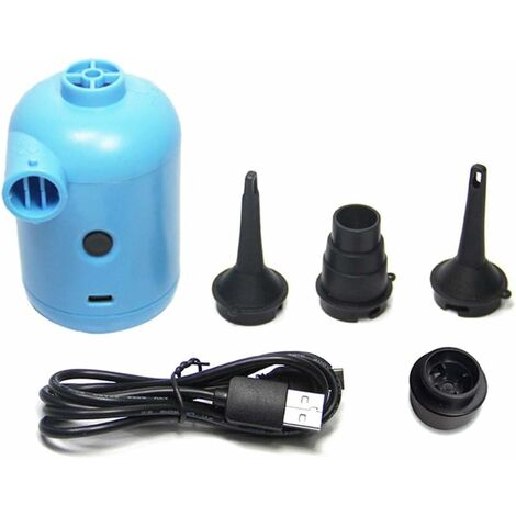 N/Y Pompe à air électrique pour piscines gonflables, pompe à gonflage rapide avec 3 buses, gonfleur de charge USB portable et pompe déflateur pour matelas pneumatiques bateaux