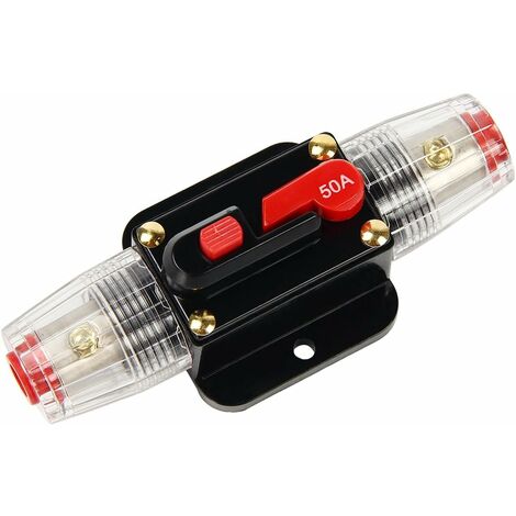 Disjoncteur Voiture 12-48V DC Avec Réinitialisation Manuelle - 20A à 100A, Pour Audio, Bateau, Solaire