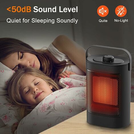 Chauffage D'appoint 1500W PTC Avec Effet Flamme 3D - 2 Niveaux, Minuterie, écologique, Portable - 7