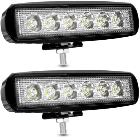 Lot De 4 Phares LED Travail 18W – Projecteurs 12V/24V étanches IP67 – Pour 4x4, Camion, SUV, Tracteur, Bateau, Quad