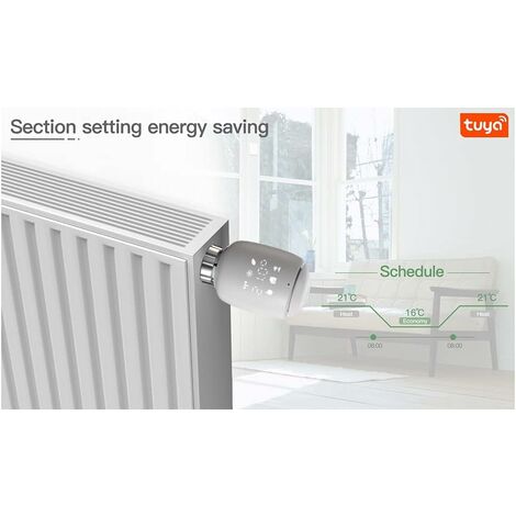 Thermostat Radiateur Valve, Thermostat Programmable Intelligent, Chauffage de Température, eTRV, Alexa, Googlehome Voice Control