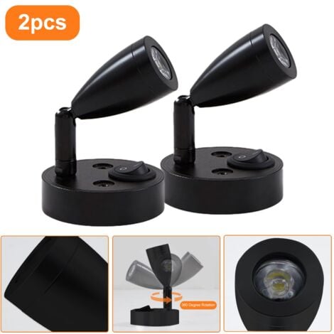 2 Pièces Lampes de Lecture Spot LED 12V Interrupteur réglable Lampe de Chevet Murale lumière intérieure Camping-Car 6000K Blanche pour Camping-Car