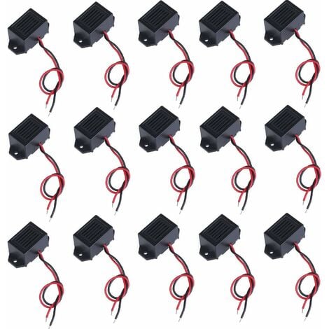 15 Pcs DC 3V 5V 9V 12V 100 dbéLectronique Alarme Buzzer SystèMe D'Alarme Buzzer Electronic Sonore pour Circuits Physiques, Noir