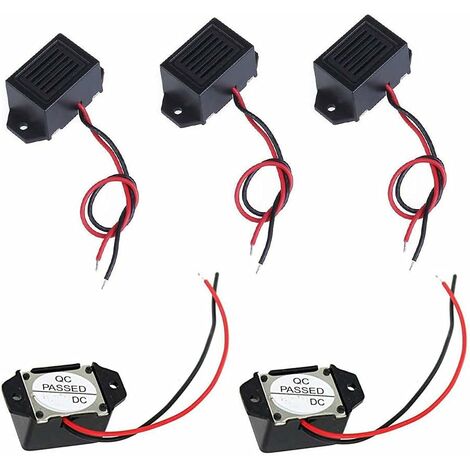 15 Pcs DC 3V 5V 9V 12V 100 dbéLectronique Alarme Buzzer SystèMe D'Alarme Buzzer Electronic Sonore pour Circuits Physiques, Noir