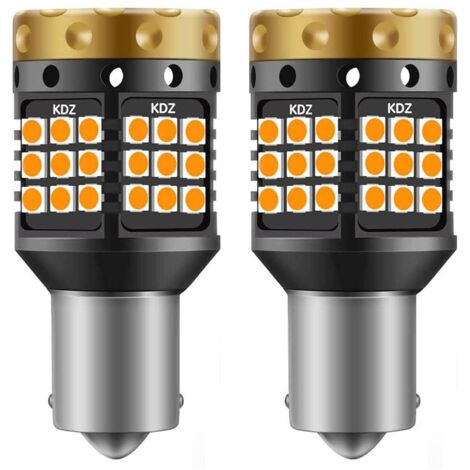 Kit 2 Ampoules LED P21W Orange Pour Renault Trafic II - Clignotants Avant, Compatible Canbus