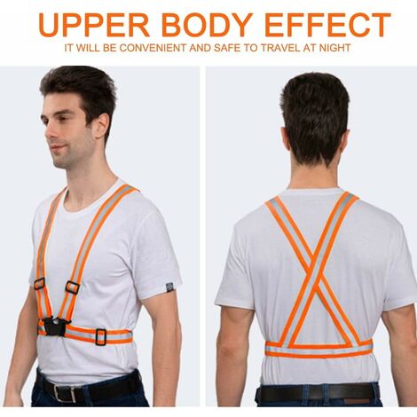 Gilet De Sécurité Haute Visibilité,Réfléchissant Réglable Elastique Gilet de Sécurité Gilet Réfléchissant Ou Faire du Vélo Gilet Réfléchissant