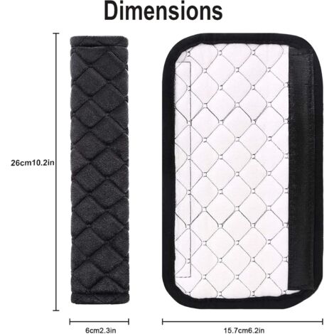 Lot De 2 Coussinets De Confort Pour Ceinture De Sécurité - Noir, Velours Doux - Pour Voiture, Réduit L'inconfort