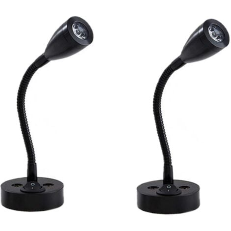 2 Pièces Lampes de Lecture Spot LED 12V Interrupteur réglable Lampe de Chevet Murale lumière intérieure Camping-Car 6000K Blanche pour Camping-Car