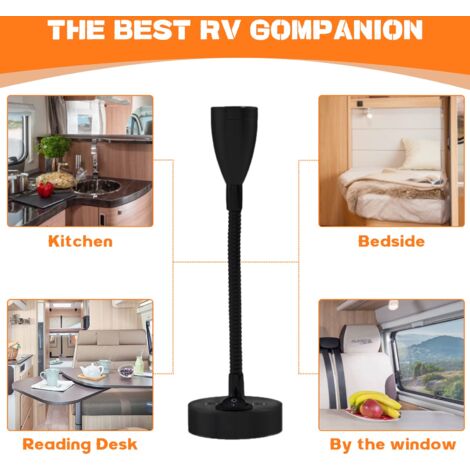 2 Pièces Lampes de Lecture Spot LED 12V Interrupteur réglable Lampe de Chevet Murale lumière intérieure Camping-Car 6000K Blanche pour Camping-Car