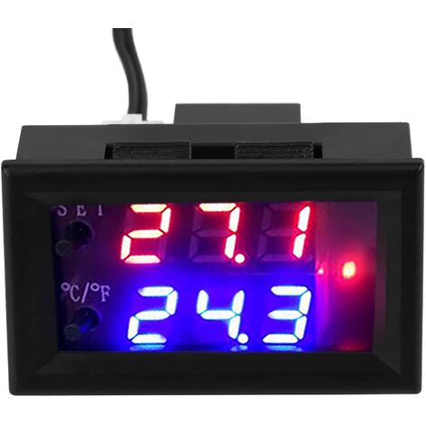 Thermostat Numérique W3230 LCD 12V 20A -50°C à +110°C - Contrôle Précis Chauffage/Refroidissement Avec Alarme (Taikuwu)