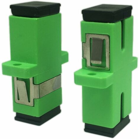 Coupleur Fibre Optique SC/APC Simplex - 2 Pièces | Connexion Femelle-Femelle, Faible Perte, Pour Réseaux FTTH, Serveurs, Panneaux De Brassage