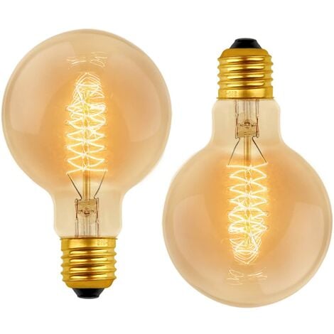 B.K.Licht Lot de 2 ampoules LED Edison Vintage ST64 I E27, 4W, blanc chaud  2700K