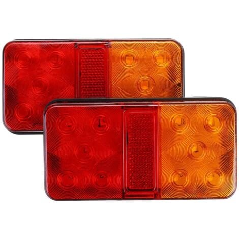 2Pcs Feux Arrières LED 12V Feux de Frein Multifonctionnel Feux Remorque LED Universel