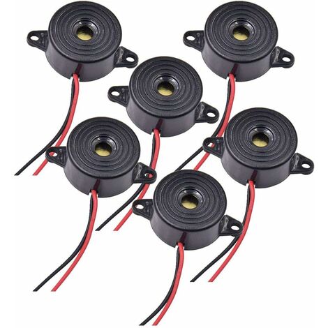 Buzzer Électronique 12v Buzzer DC 3-24V Sirène 12v Buzzer 85dB Alarme Électronique Buzzer pour  6 Pièces, Longueur du Câble 120 mm