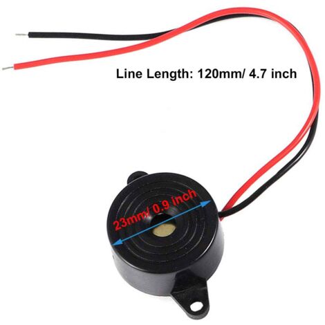Buzzer Électronique 12v Buzzer DC 3-24V Sirène 12v Buzzer 85dB Alarme Électronique Buzzer pour  6 Pièces, Longueur du Câble 120 mm