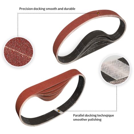 Lot De 5 Bandes Abrasives 100 Mm X 915 Mm Pour Bois Avec Grain 40 60 80