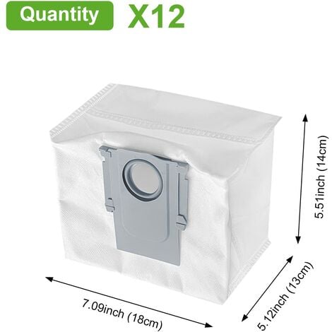 Lot de 12 sacs à poussière compatibles avec aspirateur robot S7 MaxV Ultra,  S7 Pro Ultra