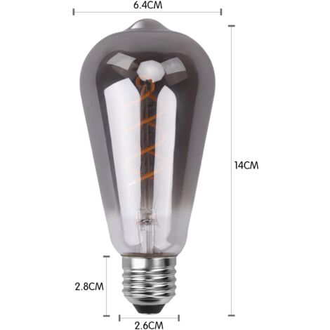 Ampoule LED E27 Vintage, Économie d'énergie, de Style Industriel, Ampoule E27 Lampe Décorative Rétro Antique, 4W pour Chambre Restaurant Café Bar Bistro, Filament Jaune, 3 Pièces