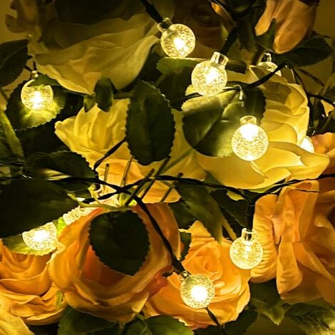 Guirlande Lumineuse Solaire Exterieur,7M/23ft 50LED Guirlande Solaire Extérieure Étanche IP55 8 Modes Guirlande Lumineuse Solaire pour Jardin,Arbres,Mariage, Fête,Noël(Blanc Chaud)