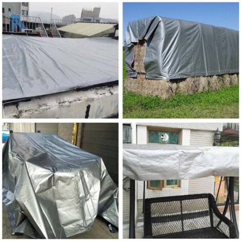 Bâche De Protection Polyéthylène Verte Lourde - 3.5m X 6m, Imperméable, Anti-UV, Œillets Métalliques - 4