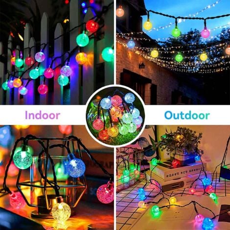Guirlande Lumineuse Solaire Exterieur,7M 50LED Guirlande Solaire Extérieure Étanche IP55 8 Modes Guirlande Lumineuse Solaire pour Jardin,Arbres,Mariage, Fête,Noël(couleur)