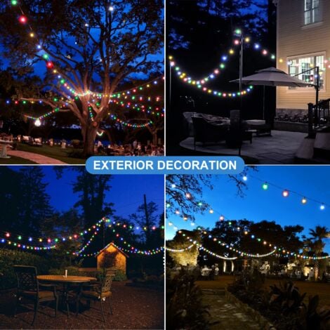 Guirlande Lumineuse Solaire Exterieur,7M 50LED Guirlande Solaire Extérieure Étanche IP55 8 Modes Guirlande Lumineuse Solaire pour Jardin,Arbres,Mariage, Fête,Noël(couleur)