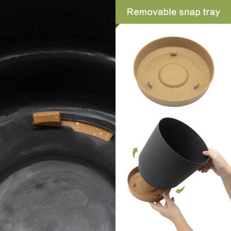 Pots De Plantes 12 Cm - Lot De 2 - Plastique Avec Trous De Drainage Et Soucoupe - Blanc - Pour Intérieur/Extérieur - 8