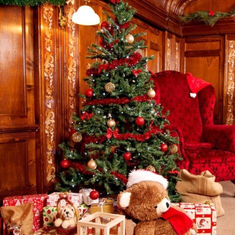 Guirlande Lumineuse De Noël 5 Mètres Avec Guirlande Sapin - Décorations Pour Porte, Fenêtre, Escalier, Rouge Scintillant