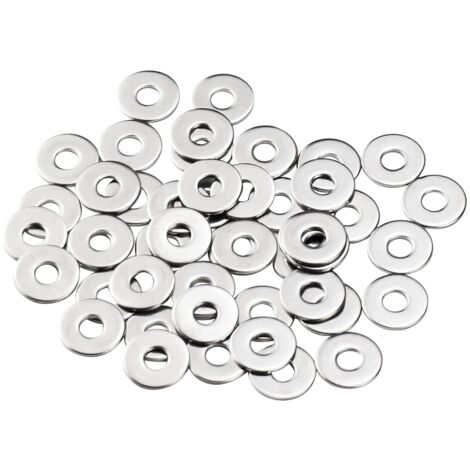 Rondelles Metal M6, Rondelles Plates 50 Pièces, Rondelle Inox M6 x 18mm, Rondelle en 304 Acier Inoxydable DIN9021 / ISO7093, Penny Rondelles pour Vis et écrous