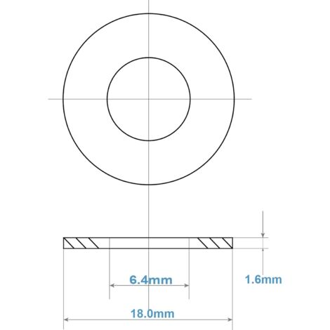 Rondelles Metal M6, Rondelles Plates 50 Pièces, Rondelle Inox M6 x 18mm, Rondelle en 304 Acier Inoxydable DIN9021 / ISO7093, Penny Rondelles pour Vis et écrous