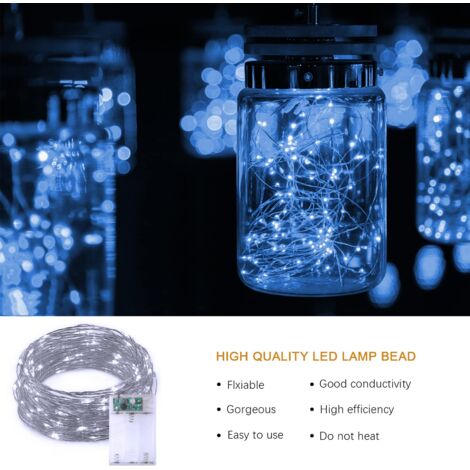 Guirlande Lumineuse à Fils Optiques 3 Mètres - 20 LEDs Multicolores, Sur Batterie, Pour Déco Chambre Ou Fête - 12