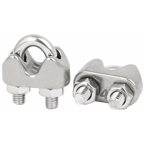 Lot de 12 Serre-câbles étrie en Acier Inoxydable pour Câble Métallique de 4mm Diamètre（M4）