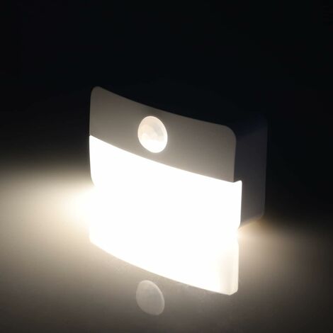 Veilleuse avec détecteur de mouvement, lumière à capteur,2 lampes LED pour armoires, lampe d'appoint fonctionnant sur piles,blanc chaud