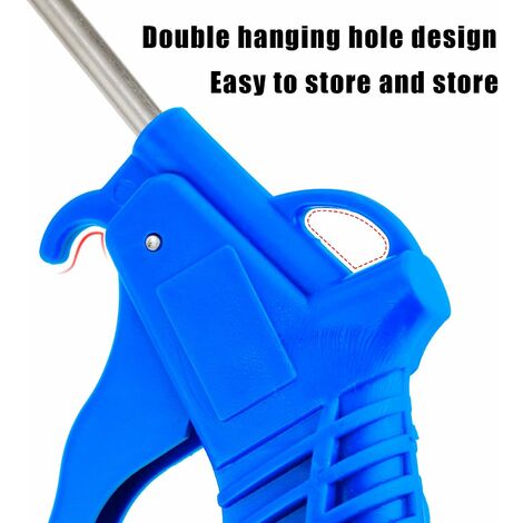 Soufflette Camion, Soufflette Pneumatique avec Tuyau de Spirale, Kit de nettoyage de pistolet à air pour camion avec connecteur en T( 6mm), Bleu