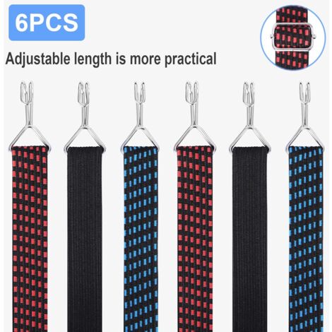 6pièces 30cmTendeurs Elastique avec Mousqueton,Lotde6 Tendeurs Elastique avec Crochets,Sangles Élastiques pour l'extérieur,Pince Cordon élastiqu Multifonctionnelle,pour Bâches,Tentes,Bagages