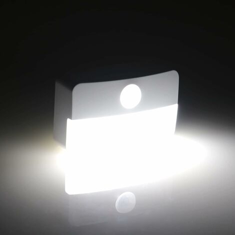 Veilleuse avec détecteur de mouvement, lumière à capteur, 2 lampes LED pour armoires, lampe d'appoint fonctionnant sur piles,blanc froid