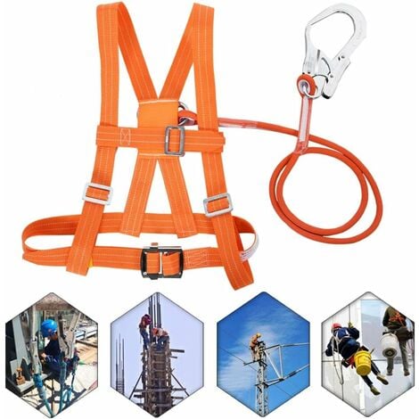Kits de Harnais de Sécurité, Harnais Antichute de Sécurité, Ceinture de Sécurité, Corde de Sauvetage, Travail Aérien (Grande Boucle 3m)