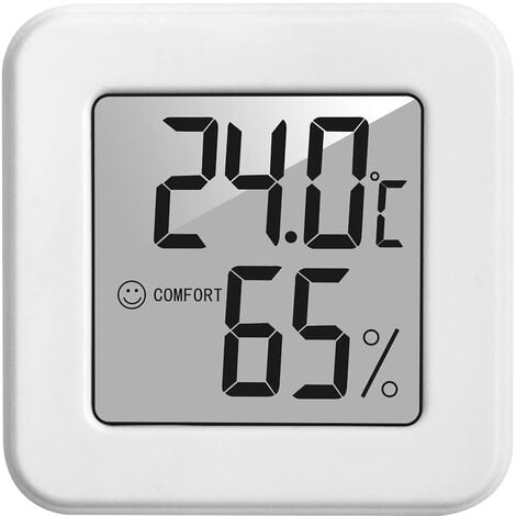 Mini Thermomètre Hygromètre Intérieur Digital à Haute Précision, Moniteur  de Température et Humidimètre, Thermo Hygromètre Indicateur du Niveau de  Confort : : Jardin
