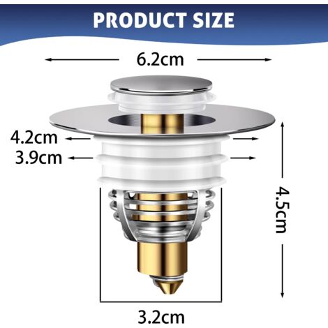 Sanilo Bouchon Lavabo Design Colibri – Universel Réglable 6,5-8,5 Cm – Laiton Chromé Haut De Gamme